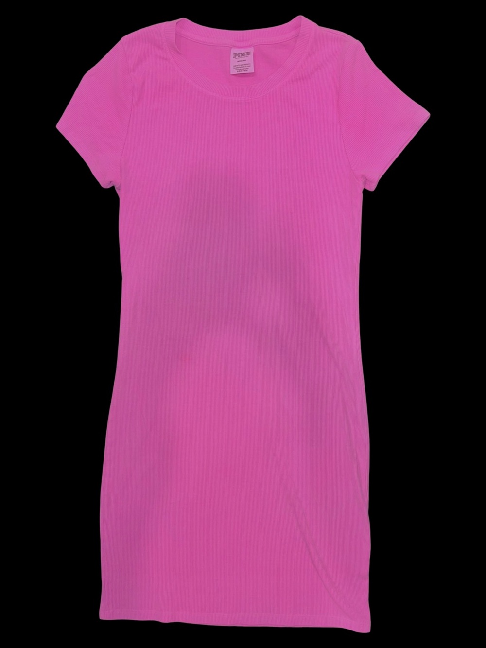 Victoria’s Secret PINK Hot Pink Ribbed Mini Dress Y2K